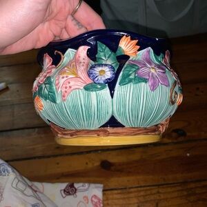 Handcrafted Floral Ceramic Dish